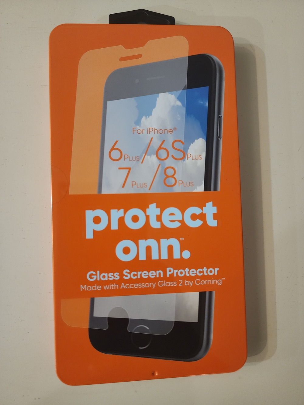 protect onn. Orange Tempered Glass Screen Protector for iPhone Plus Models